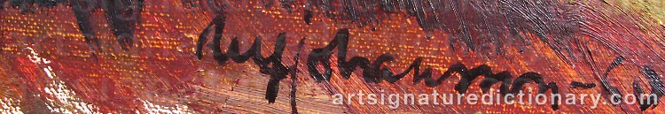 Authentic signature by Ulf JOHANSSON on  artwork