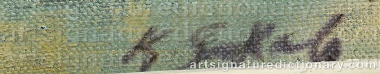 Authentic signature by Kalle ESKOLA on  artwork