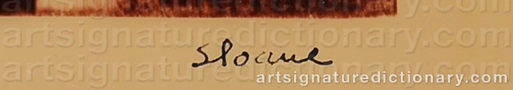 Authentic signature by Phyllis SLOANE on Drawing/Graphic/Print artwork