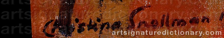 Authentic signature by Christina SNELLMAN on artwork