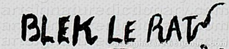 Authentic signature by BLEK LE RAT on  artwork