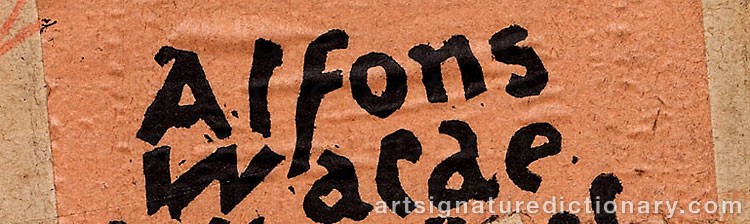 Authentic signature by Alfons WALDE on  artwork