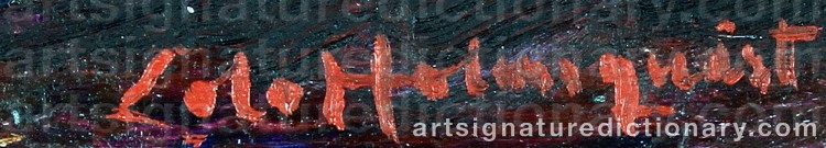 Authentic signature by Lolo HOLMQUIST on Painting/Watercolour artwork