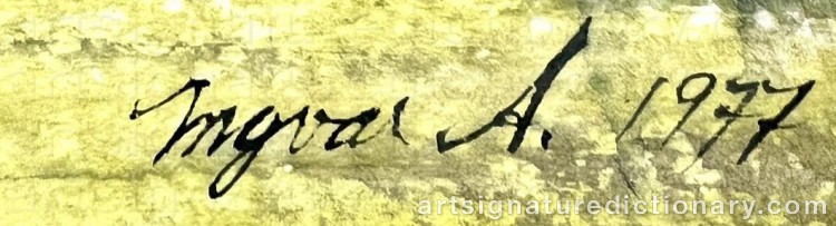 Authentic signature by Ingvar ANDERSSON on artwork