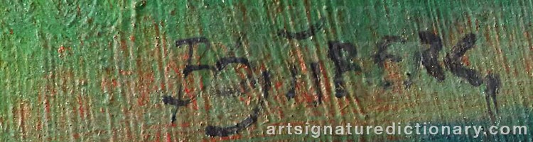 Authentic signature by Bo Holger SJÖBERG on Painting/Watercolour artwork