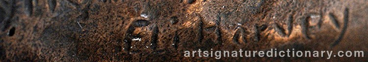 Authentic signature by Eli HARVEY on Sculpture artwork
