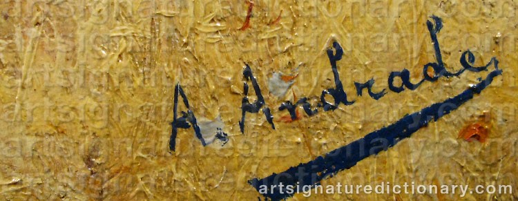 Authentic signature by Angel Andrade BLASQUEZ on  artwork
