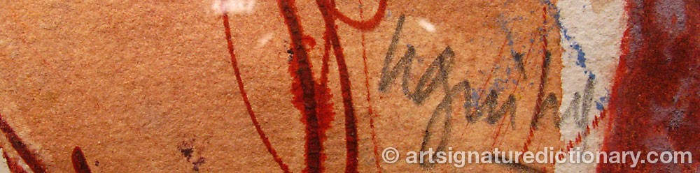 Authentic signature by Henri GUIBAL on  artwork