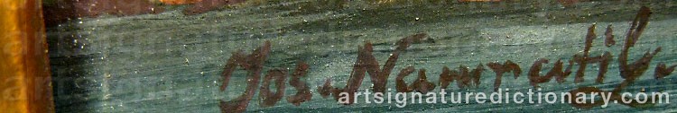 Authentic signature by Josef NAVRÁTIL on  artwork