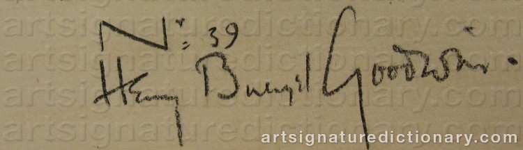 Authentic signature by Henry B. GOODWIN on Other artwork