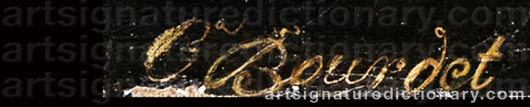 Authentic signature by Carl Josef Alois BOURDET on Painting/Watercolour artwork