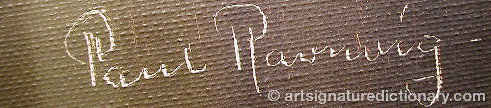 Authentic signature by Paul RAVNVIG on artwork