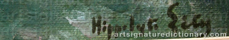 Authentic signature by Hippolyte LETY on  artwork