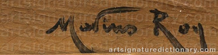 Authentic signature by Marius ROY on  artwork