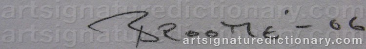 Authentic signature by Thomas BROOMÉ on  artwork