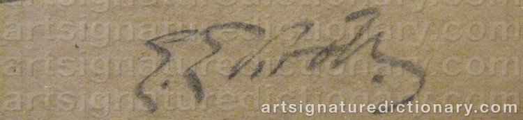 Authentic signature by Emil EKROTH on artwork
