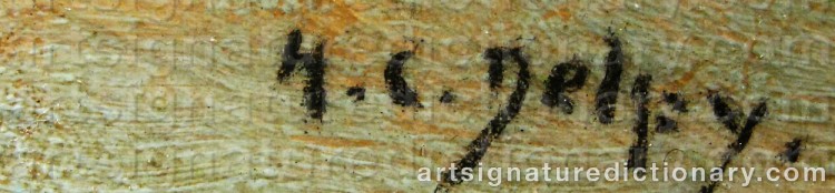 Authentic signature by Hippolyte Camille DELPY on artwork