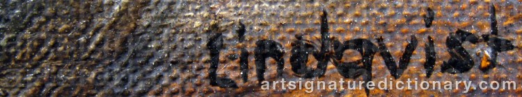 Authentic signature by Eva LINDQVIST on  artwork