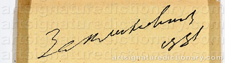 Authentic signature by Sofja Ljudvigovna ZAKLIKOVSKAYA on  artwork