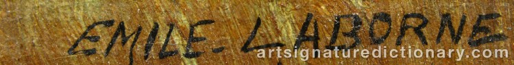 Authentic signature by Edmé Emile LABORNE on artwork