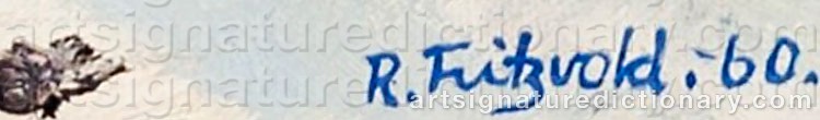 Authentic signature by Reidar FRITZVOLD on  artwork