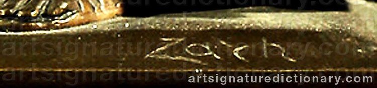 Authentic signature by Bruno ZACH on Sculpture artwork