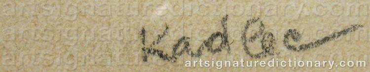 Authentic signature by KADLEC on  artwork