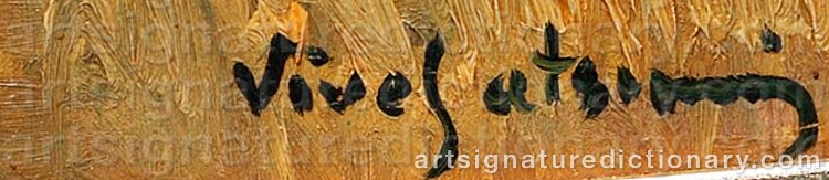 Authentic signature by José VIVES-ATSARA on Painting/Watercolour artwork