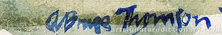Authentic signature by Adam Bruce THOMSON on  artwork
