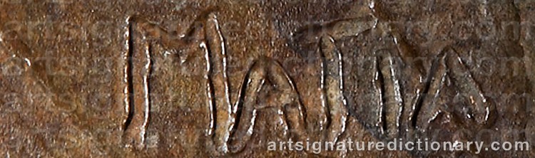 Authentic signature by Walter MATIA on Sculpture artwork