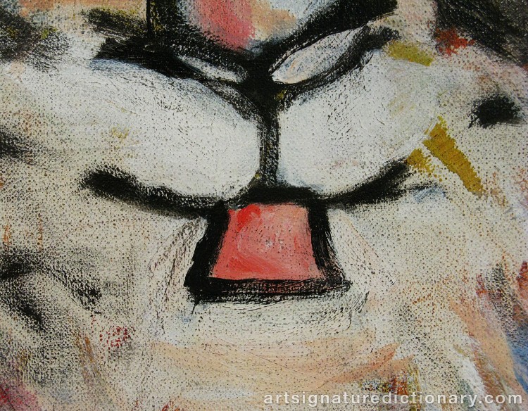 Close-up details showing Madelaine ‘M Pyk’ PYK signature forgery characteristics