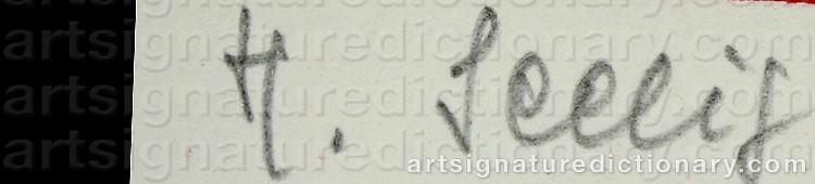 Authentic signature by Heinz SEELIG on  artwork