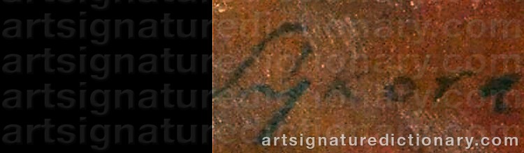 Authentic signature by Gustav SYKORA on  artwork