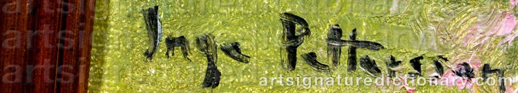 Authentic signature by Inge PETTERSSON on artwork