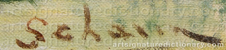 Authentic signature by Teodor SCHALIN on Painting/Watercolour artwork