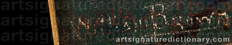 Authentic signature by William Joseph BROWN on artwork
