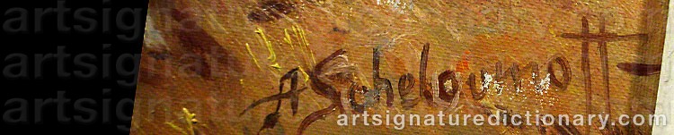 Authentic signature by Afanasij Ivanovic SCHELOUMOFF on  artwork