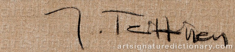 Authentic signature by Jukka TEITTINEN on Painting/Watercolour artwork