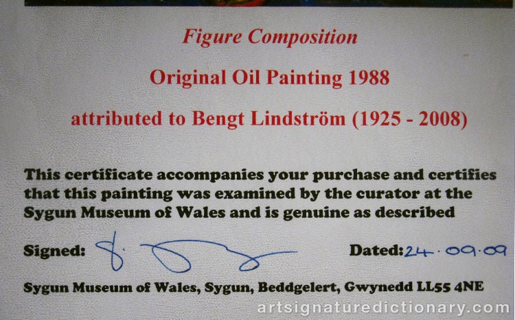 Close-up details showing Bengt LINDSTRÖM signature forgery characteristics