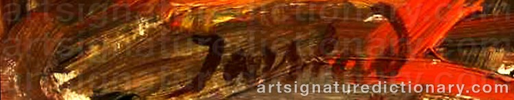 Authentic signature by Lennart JARSTAD on  artwork