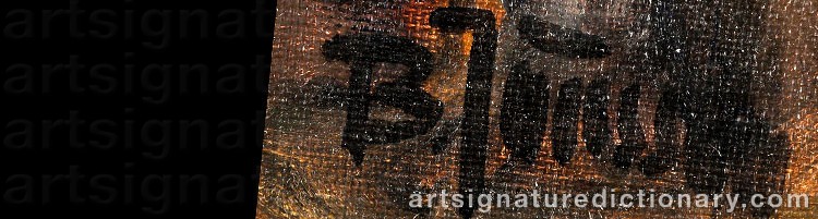Authentic signature by Bror JÖNSSON on  artwork