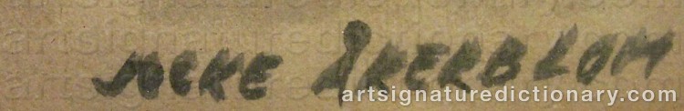 Authentic signature by Jocke ÅKERBLOM on artwork