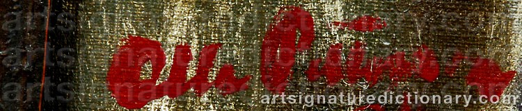 Authentic signature by Olle PETTERSSON on Painting/Watercolour artwork