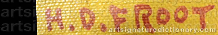 Authentic signature by Harry D. FROOT on  artwork