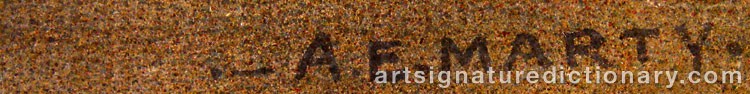 Authentic signature by André Edouard MARTY on  artwork
