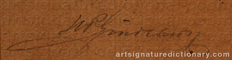 Authentic signature by Hans Peter LINDEBURG on  artwork