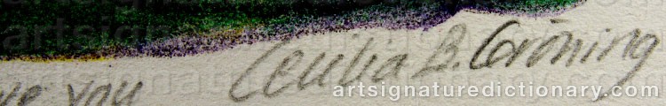 Authentic signature by Cecilia B. GRÖNING on  artwork