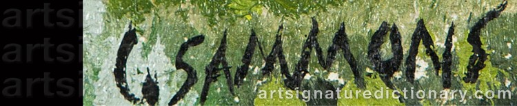 Authentic signature by Carl SAMMONS on Painting/Watercolour artwork