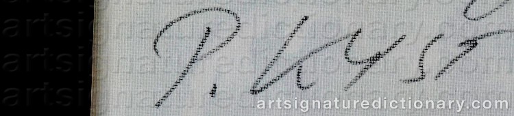 Authentic signature by Peter Kyst HØJBO on artwork