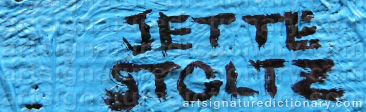 Signature by Gertrud Birgitta ‘Jette’ STOLTZ